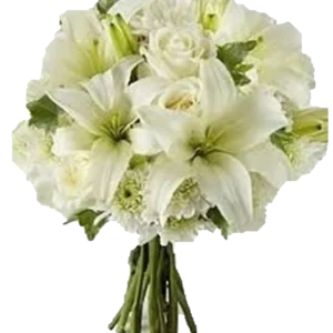 Ramo de novia · Lilium y rosas blancas · modelo 25